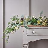 Lights4fun 1,5m Weihnachtsgirlande Beleuchtet Tannengirlande Beleuchtet Timer Tischdeko Weihnachts Tischläufer Weihnachten Deko Girlande