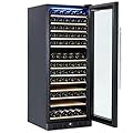 155 Bottles Wine Fridge, Dual Zone Large Wine Refrigerator with Lock, Digital Temperature Control (41-64°F), Wine Refrigerator Freestanding for Red/White Wine, Champagne, Beer Fridge - Black