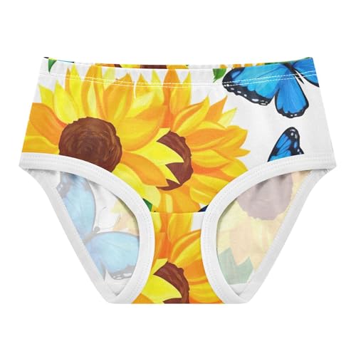 Cotton Toddler Girls Underwear Bright Sunflowers Blue Butterflies Panties Little Girl Stylish Kids Briefs Undies 2t