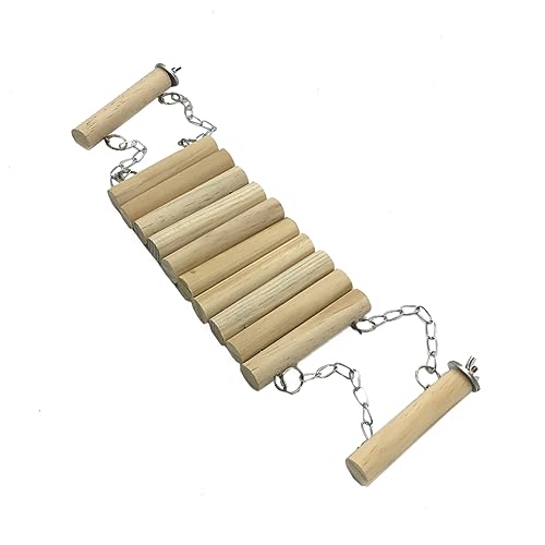 BESPORTBLE Natural Wood Bird Parrots Toy Parakeet Quaker Climbing Bridge Tunnel Set