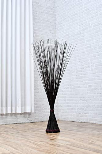 Image of Leewadee Freestanding Decorative Grass Stems - Naturally Dried and Colored Branches, Dry Grass Bundle for Home and Bar Decoration, 47 inches, Black Brown