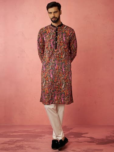 Kurta Pyjama imprimé Aïd vêtement homme noir taille 36 de VASTRAMAY - 3