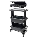 SK11(エスケー11) ツールワゴン&パーツストッカーセット 上段テーブル型 3段 耐荷重30kg 小型 外寸W490×D295×H755mm キャスター付き 日本製 STW-T490PS