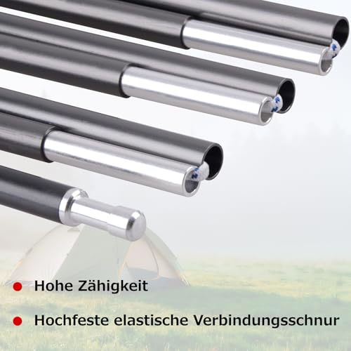 Azarxis Zeltstange Reparatur Set, Teleskopstangen aus 7001 Aluminium, Multifunktions Reparatursatz für Zelt Camping Wandern (370cm) – Ansicht 3