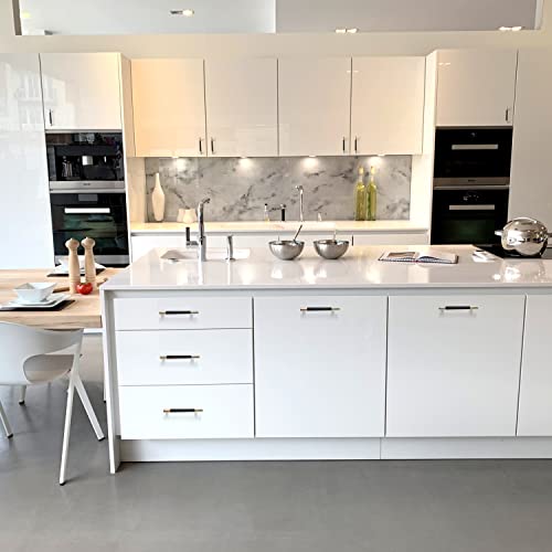 Guoharda 12 Pack 3 3/4 Inch 96 Mm Knurled Cabinet Handles Cabinet Pulls Aluminum Handles Pulls Gold And Black Oxidation Finish With Diamond Pattern 5" Length (3.75" Hole Center) #TOP4