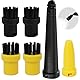 6 Stück Dampfreiniger Zubehör Set für Kärcher SC1-SC5 CTK10 CTK20, Rundbürstenset für Kärcher Dmpfreiniger Zubehör, 4 Rundbürste,1 Düsen und 1 Erweiterte Düse, Dampfreiniger Ersatzteile für Kärcher