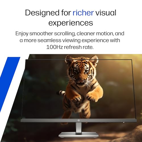 Image of HP 524da 23.8 inch (60.5cm) FHD Monitor, IPS Panel, 300 nits, Eye Safe Certified, 100hz Refresh Rate, 5ms Response time, Ergonomic Design, Black, 3 Years Warranty (B11W5AT)