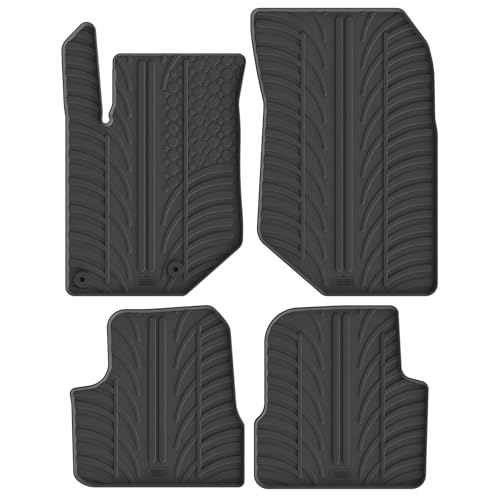 Gledring Set tapis de caoutchouc compatible avec Peugeot 208 II 2019- / 2008 II 2020- & Opel Corsa F 2019- / Mokka 2020- excl. Electric/MHEV (T profil 4-pièces + clips de montage)