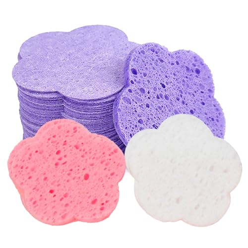 Esponja facial | Almohadilla natural comprimida en forma de flor | Esponja de lavado facial, para maquillaje de piel sensible, esteticista diario, viajes, ducha, spa, hogar, noche