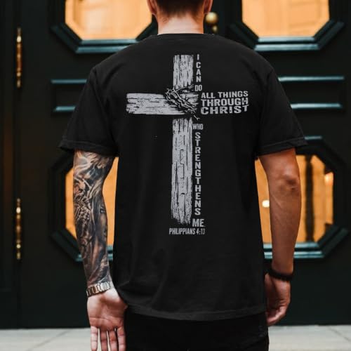 Image of Christian Shirts for Men Jesus Cross Shirt Religious Faith T Shirts