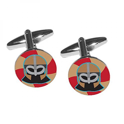 Mancuernillas Redondas Diseño Casco Vikingo Hombre