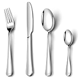 Cutlery Set, NINIROR 16 Piece Food-Grade Stainless Steel Flatware Set Silverware Set for 4 People Include Spoon Knife and Fork Sets Mirror Polished Dishwasher Safe for Home Restaurant Modern Design