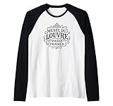 Vintage Musée du Louvre Pyramide Paris Frankreich Schwarz Druck Raglan