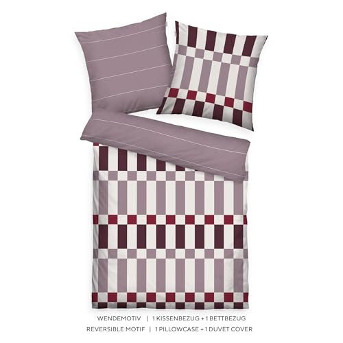 Parure de lit réversible mauve et prune pour une chambre moderne
