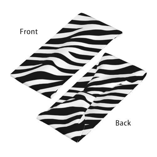 Image of Zebra Print Sports Headband Moisture Wicking Sweatband for Men Women Running Cycling Yoga Fitness Workout Black15 One Size