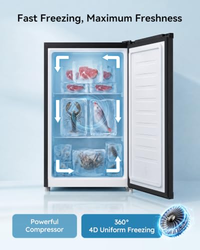 Image of Feelfunn 3.0 Cu.ft Mini Freezer, Small Upright Freezer, Black