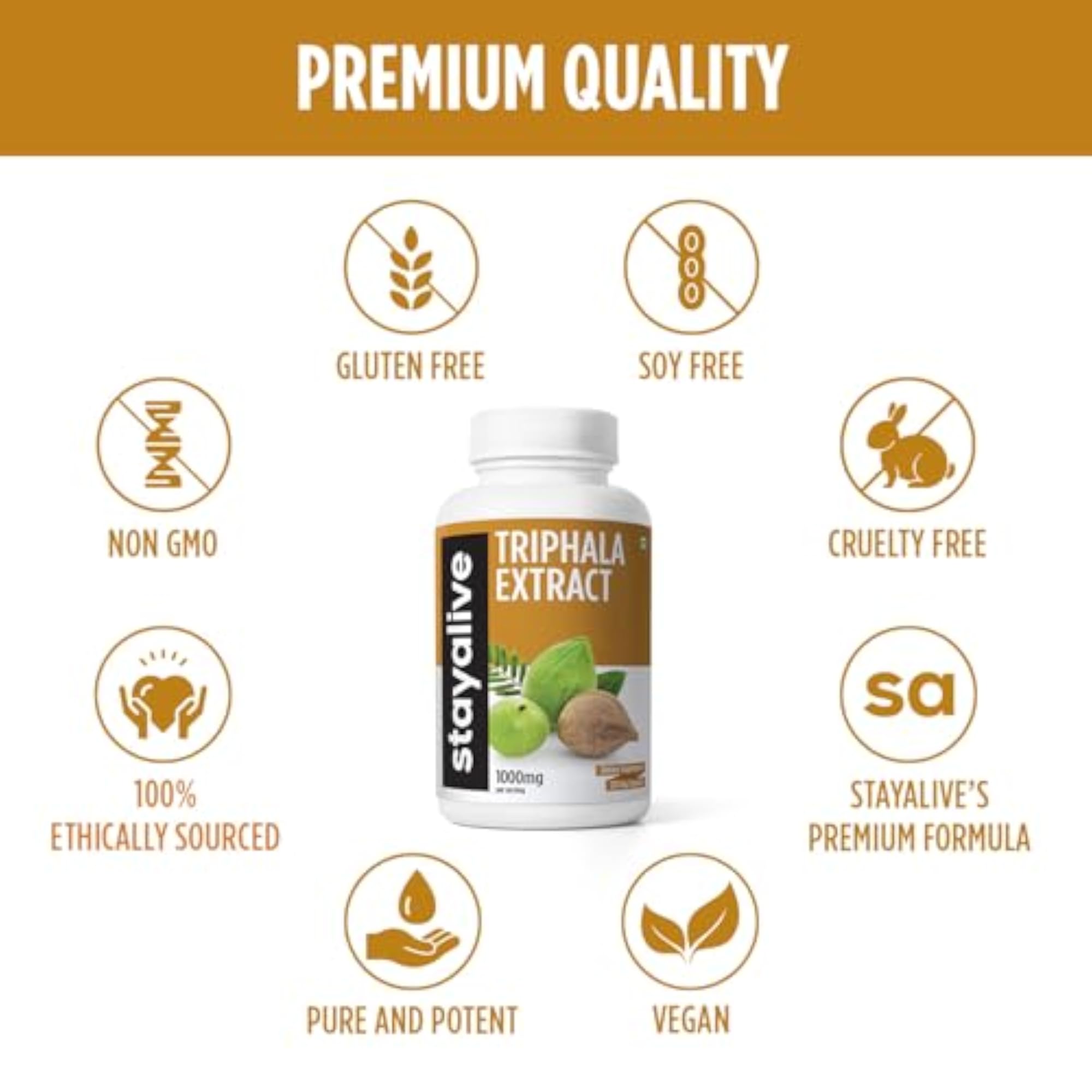 StayAlive Pure Triphala Extract Capsules, 120 Count