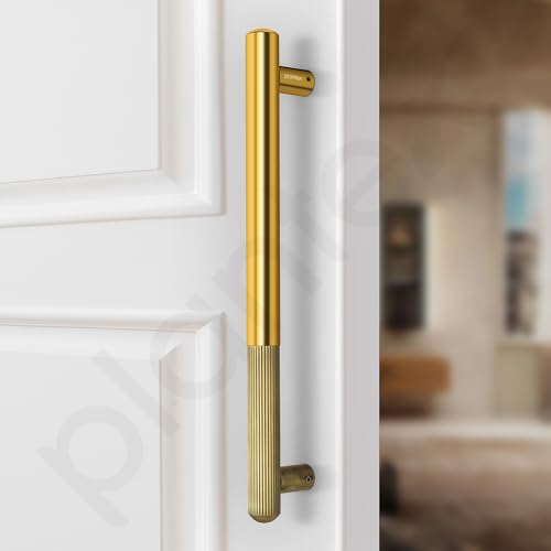 Image of Plantex Door Handle /14 Inch Main Door Handle /Stainless Steel and Aluminium Door Handle /Pull-Push Door Handle /Door Accessories (Pack of 1, Brass Antique, Gold)