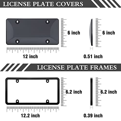 Ewbn Black Plastic License Plate Frame, Black Smoked Tinted License Plate Cover, License Plate Frame &Cover, License Plate Holder, Smoked License Plate Cover. #TOP2