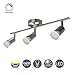 Produktbild Abishion LED Deckenleuchte Schwenkbar inkl. 3xGU10 Dimmbar LED Lampen,5.5W 600LM, Warmweiß 3000K,Deckenstrahler 3 Flammig Schwenkbar für Küche, Wohnzimmer, Schlafzimmer.