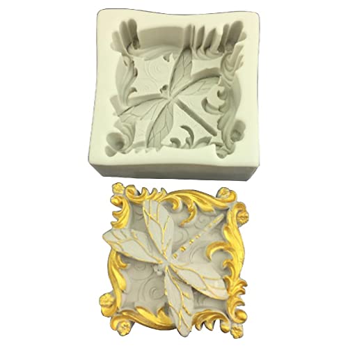 TEBI Molde de silicona de la estatua de la libélula vendimia del polímero derretido de la cera de la aromaterapia que hace hecha a mano del molde de la gelatina de la magdalena que decora el molde de Cover