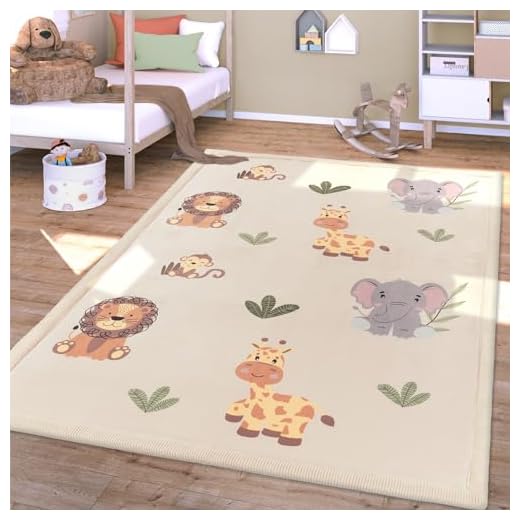 TT Home Alfombra Habitación Infantil De Juego Bebe Lunares Lavable Antideslizante Felpa, Color:Verde Beige Amarillo, Tamaño:140x200 cm