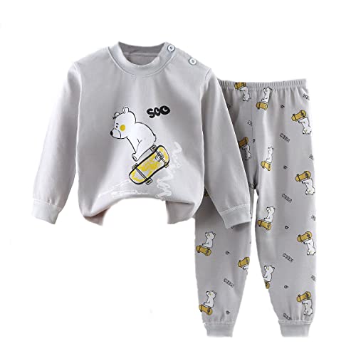 Image of Bold N Elegant Cute Cartoon Cotton Knit Full Sleeve T-Shirt & Pajama Clothing Set for Infant Toddler Boys Girls Kids