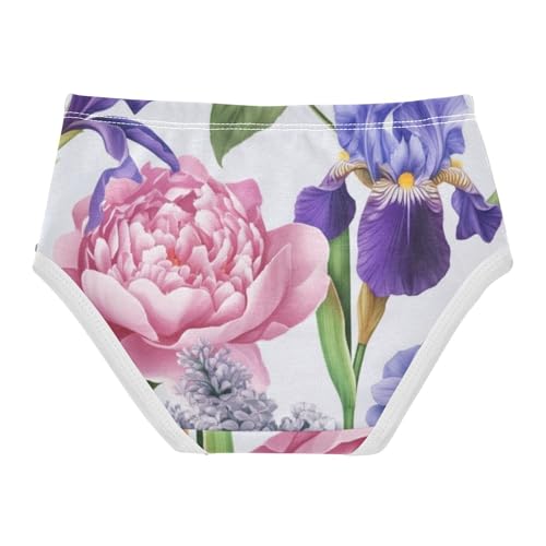 Fun Toddler Girls Underwear 2t Cotton Little Girl Panties Flowers Colorful Pink Purple Floral Undies Kids Briefs2