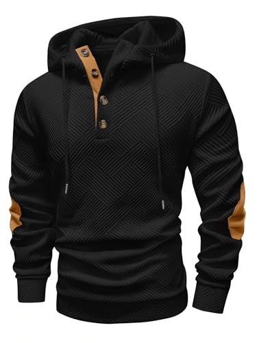 Vssjavun Mens Hooded Sweatshirt Casual Long Sleeve Drawstring Hoodie Pullover Sweatshirts