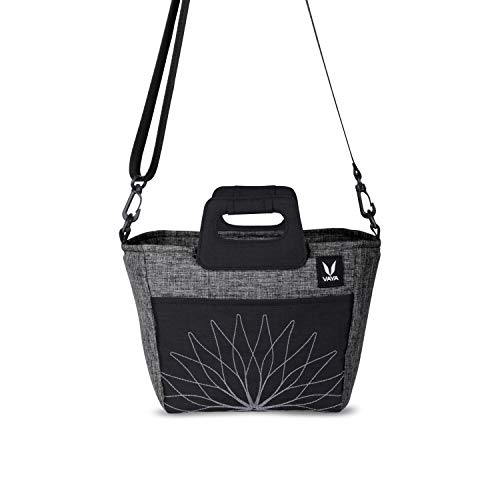 Image of VAYA BentoBag Mini - Insulated LunchBag | Waterproof and with Cutlery Pouch | Easy-to-Carry Lightweight Tote with Zip & Handle | Sling Bag with Adjustable Detachable Nylon Strap | Pepper Grey