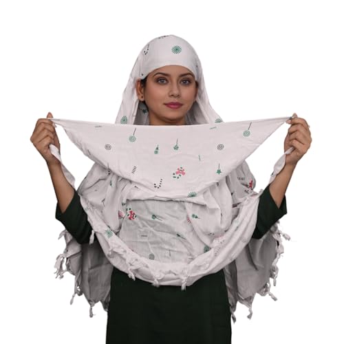Image of HYLOL Pure Cotton Innovative Stylish Printed Pattern Fancy Scarf With Sun Protection Cover Face Cotton Mask for Women's and Girls
