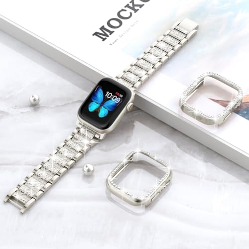 Image of SUPOIX for Apple Watch Band 41mm + Case, Bling Bands for Women (Starlight)