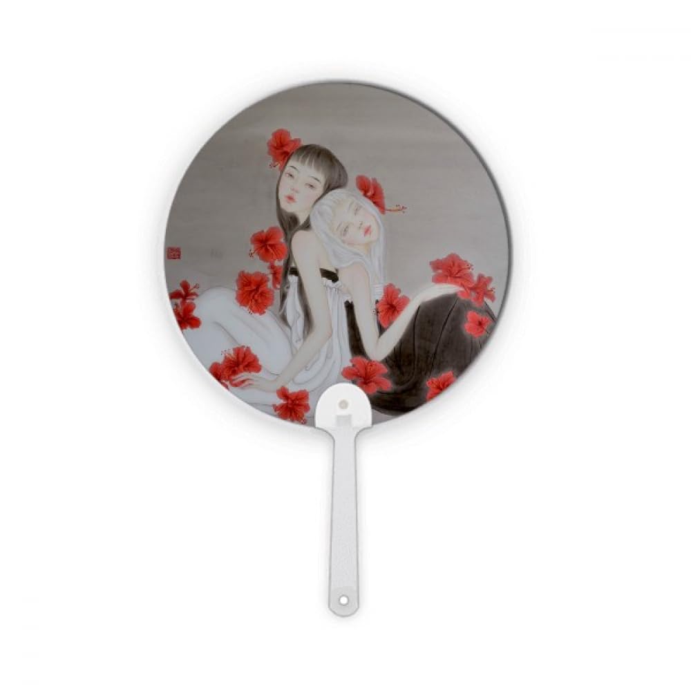 Fleur rouge style chinois aquarelle pour illuminer votre salon avec une touche asiatique