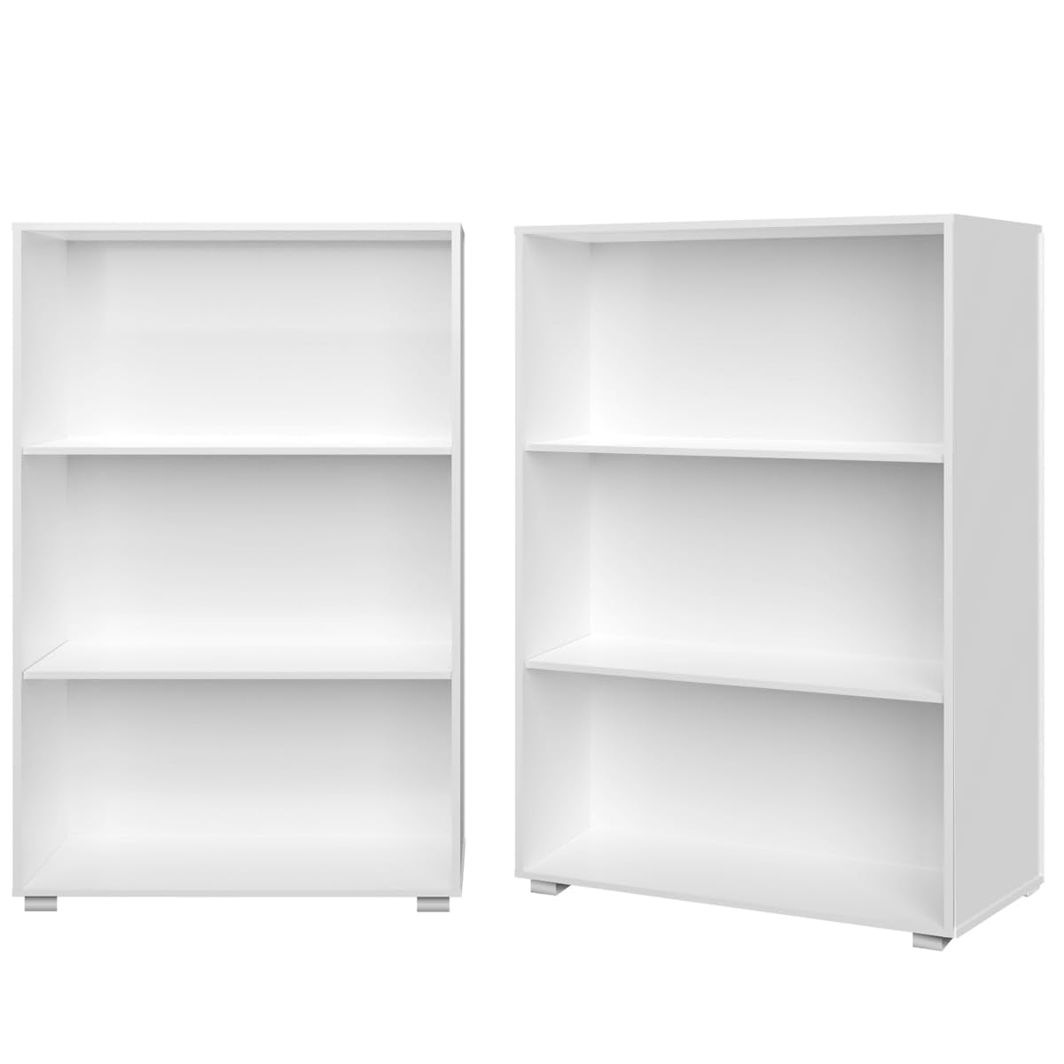 Casaria® Libreria Scaffale Vela 3 Ripiani 115cm Mobile Libri Ufficio Archiviazione Documenti Bianco