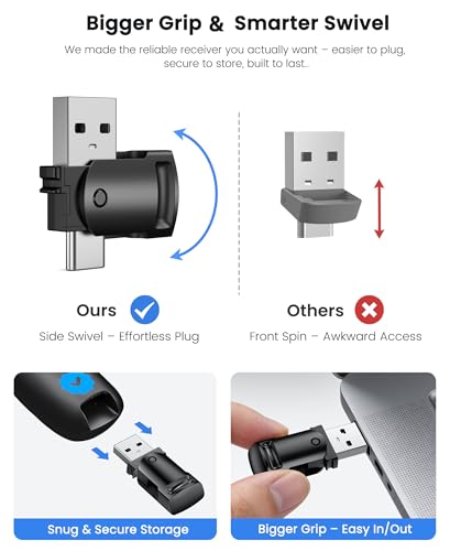 Image of Wireless Presenter Clicker with Bluetooth & USB+Type-C Receiver, Red Laser Pointer, Powerpoint Clicker with Volume Control for PowerPoint /Keynote /Google Slides, Compatible with Laptop /Mac /PC /Android