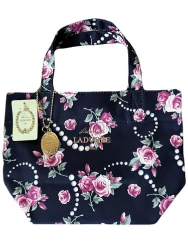 ラデュレ LADUREE 花柄 トートバッグ ネイビーのサムネイル