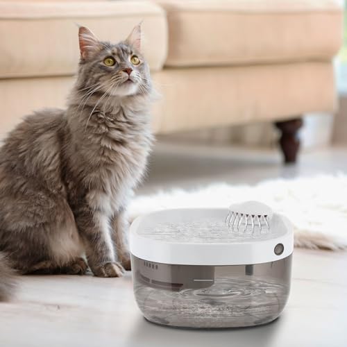 Fuente de Agua Eléctrica para Gatos 7L Blanco y Gris miniatura 2
