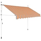 Einziehbare Markise, 200 cm, anthrazitfarben, Markise für den Außenbereich, Sonnenschutz, Überdachung für Terrasse, Balkon, Innenhof und Restaurant.