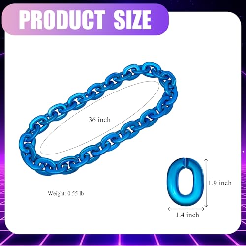 Hip Hop Rapper Big Fake Gold Chain, Thick Punk Chunky Large Plastic Party Chain Costume Necklace, Non-Fading Detachable Chains Mens 80s 90s Jewelry2