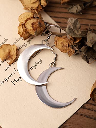 Sacina Gothic Celestial Crescent Moon Earrings Dangle, Gothic Earrings, Goth Jewelry, Halloween Christmas Jewelry Gift for Women4