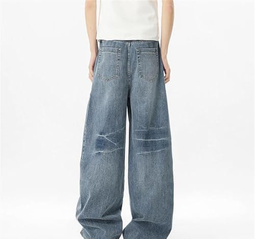 Men High Street Wide Leg Denim Pants Summer Baggy Casual Office Work Trousers Streetwear3