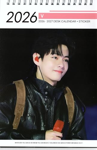 V テテ グッズ 卓上 カレンダー (写真集 カレンダー) 2026~2027年(2年分) + ステッカーシール [12点セット]のサムネイル