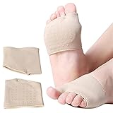 ❤Non-slip Metatarsal Cushion: Soft and comfortable metatarsal forefoot pads are made of high quality and sturdy nylon, SEBS and gel material for superior cushioning, high elasticity and flexibility. There is a non-slip gel point design under the fore...