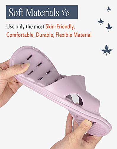 Women's Shower Slipper, Quick Drying Non-Slip Slippers, Bathroom House & Pool Sandals, In-Door Slipper for Gym, Soft Sole, Beige, Size S, M, L, XL3