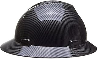 Vero1992 REXZUS Hard Hat Safety Helmet 6 Point Ratcheting System, Men Women Safety Helmet, Water Transfer Safety Helmet for Workers (Shiny Black), Z89.1