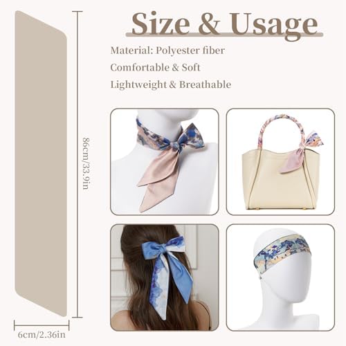 4er-Pack 86cm Taschenschals, schmale Twill-Haartücher, schmale Halstücher, modische Accessoires für Damen, Taschenanhänger