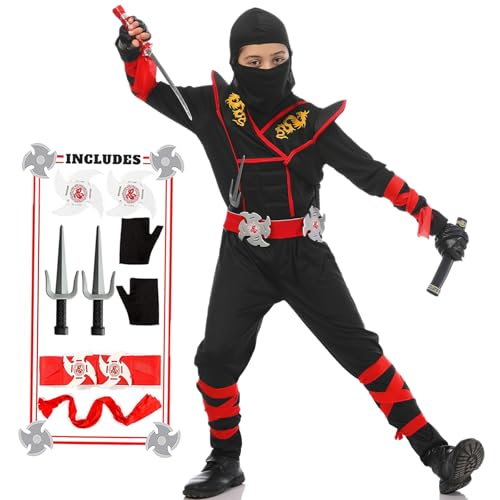 Disfraz Niño Ninja Cosplay Halloween miniatura 1