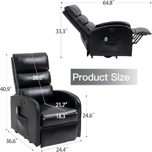 Sillón eléctrico reclinable con masaje y puertos USB miniatura 2