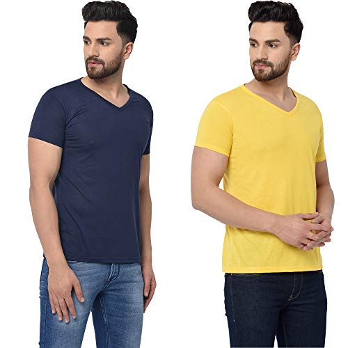 Image of JANGOBOY Men's V-Neck Cotton T-Shirt (Pack of 2)