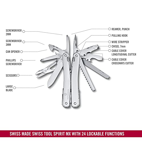 Image of Victorinox Swiss Tool Spirit MX with Nylon Pouch, Silver, Swiss Made (3.0224.MN)